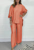 Florale™ – Oversized Lounge Set in Satin Look