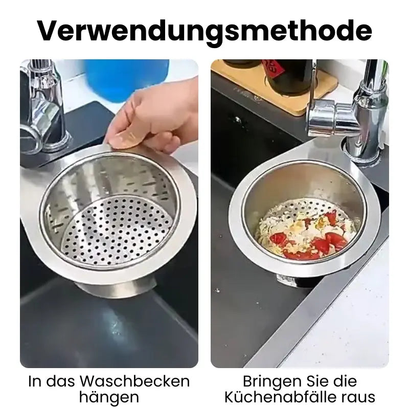 1+1 Free | DuckMouth™ – Stainless Steel Corner Drain Grate & Kitchen Organization Basket