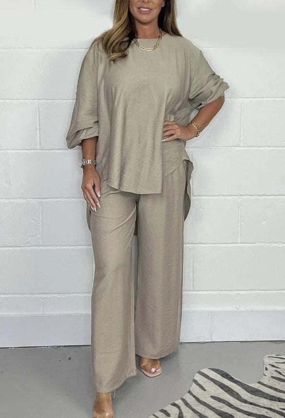 Florale™ – Oversized Lounge Set in Satin Look