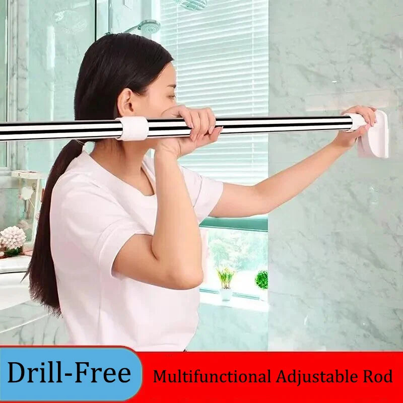 SteelyStang™ – Adjustable, drill-free Curtain and Shower rod