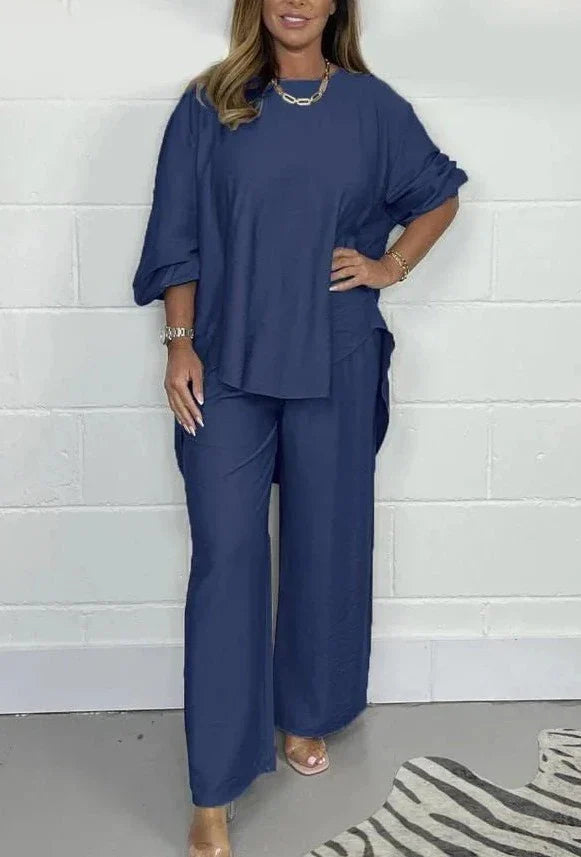 Florale™ – Oversized Lounge Set in Satin Look