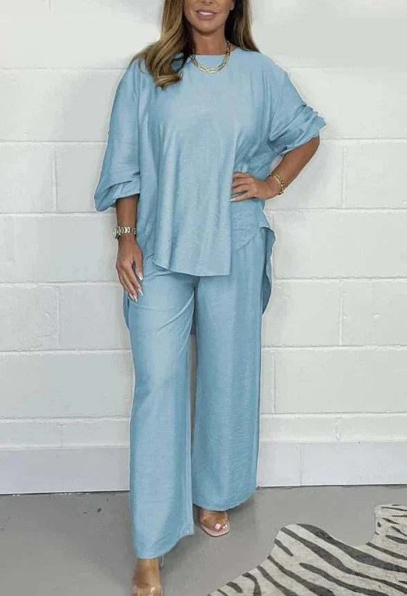 Florale™ – Oversized Lounge Set in Satin Look