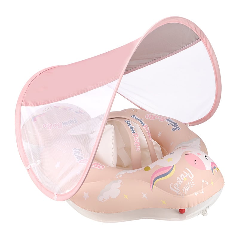 AquaFloaty™ – Baby Swim ring with Sun Canopy, Portable and Easy to inflate