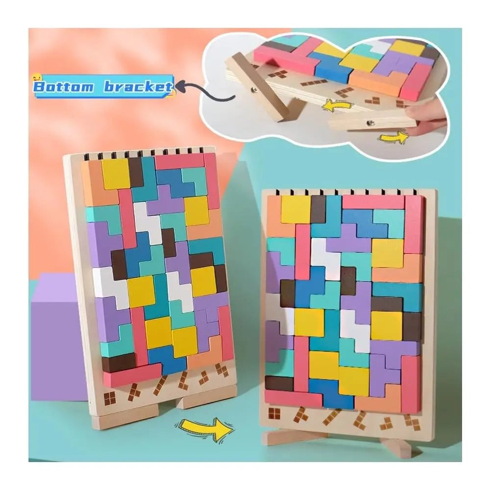 BlocksBrain™ – Wooden Stacking Game