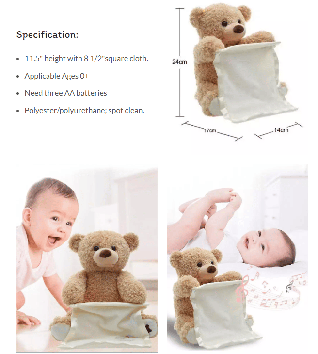 PlushyBoo™ – Peek-a-Boo Teddy Bear Toy