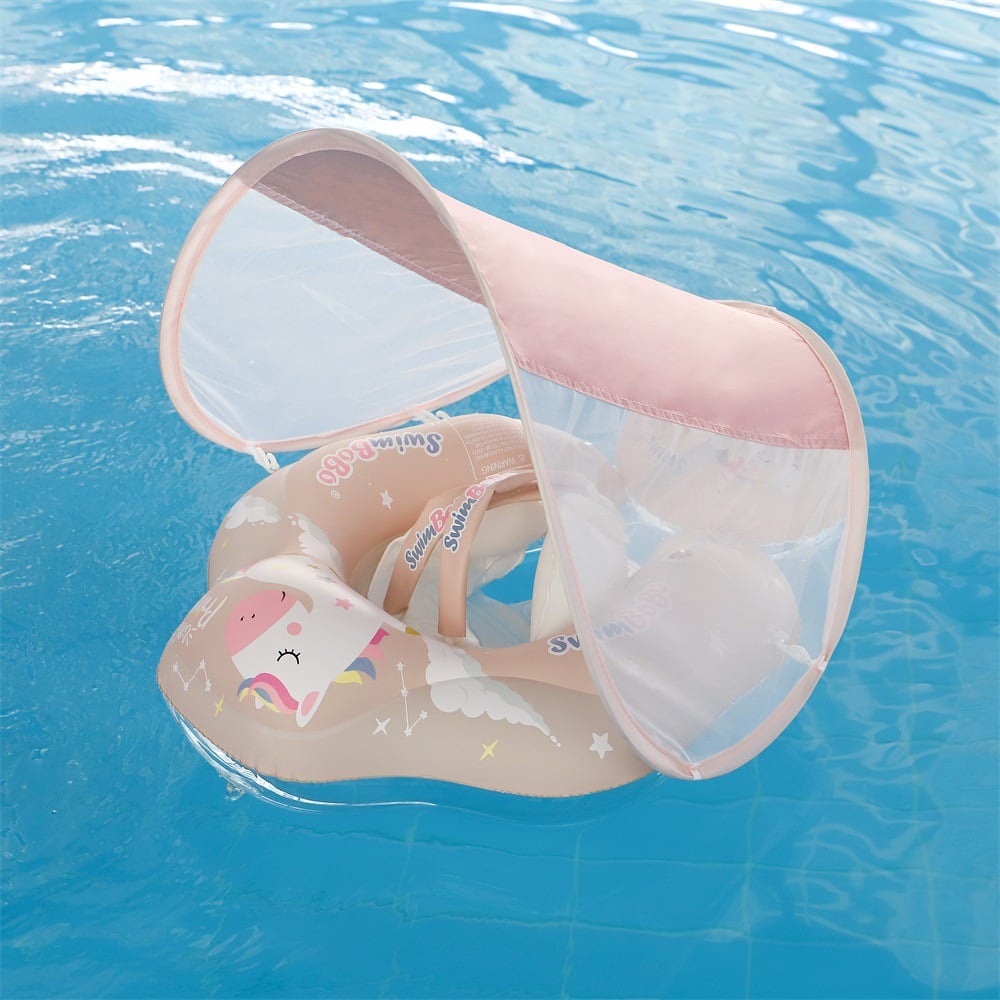 AquaFloaty™ – Baby Swim ring with Sun Canopy, Portable and Easy to inflate