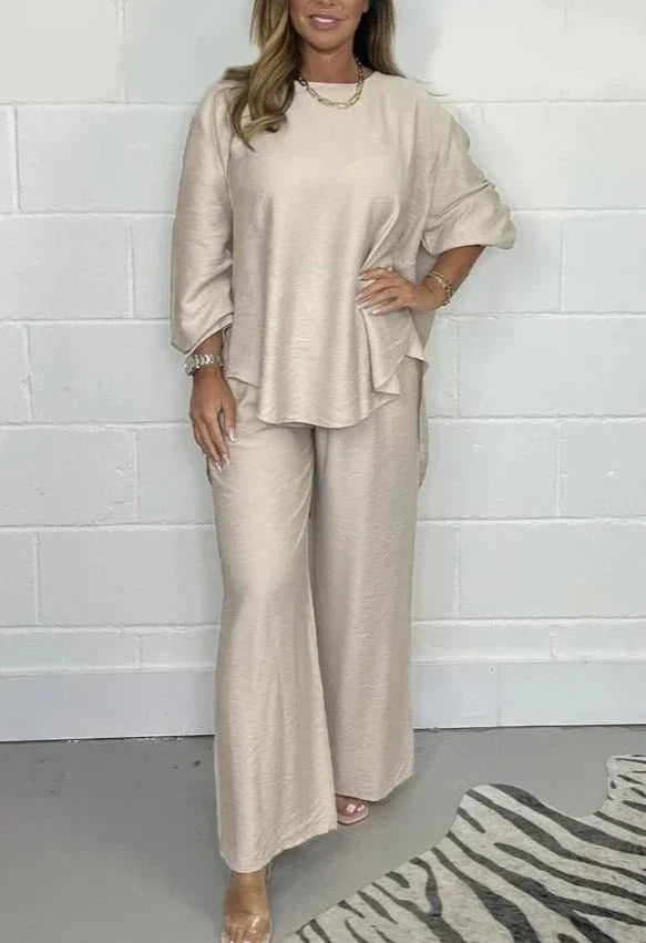 Florale™ – Oversized Lounge Set in Satin Look