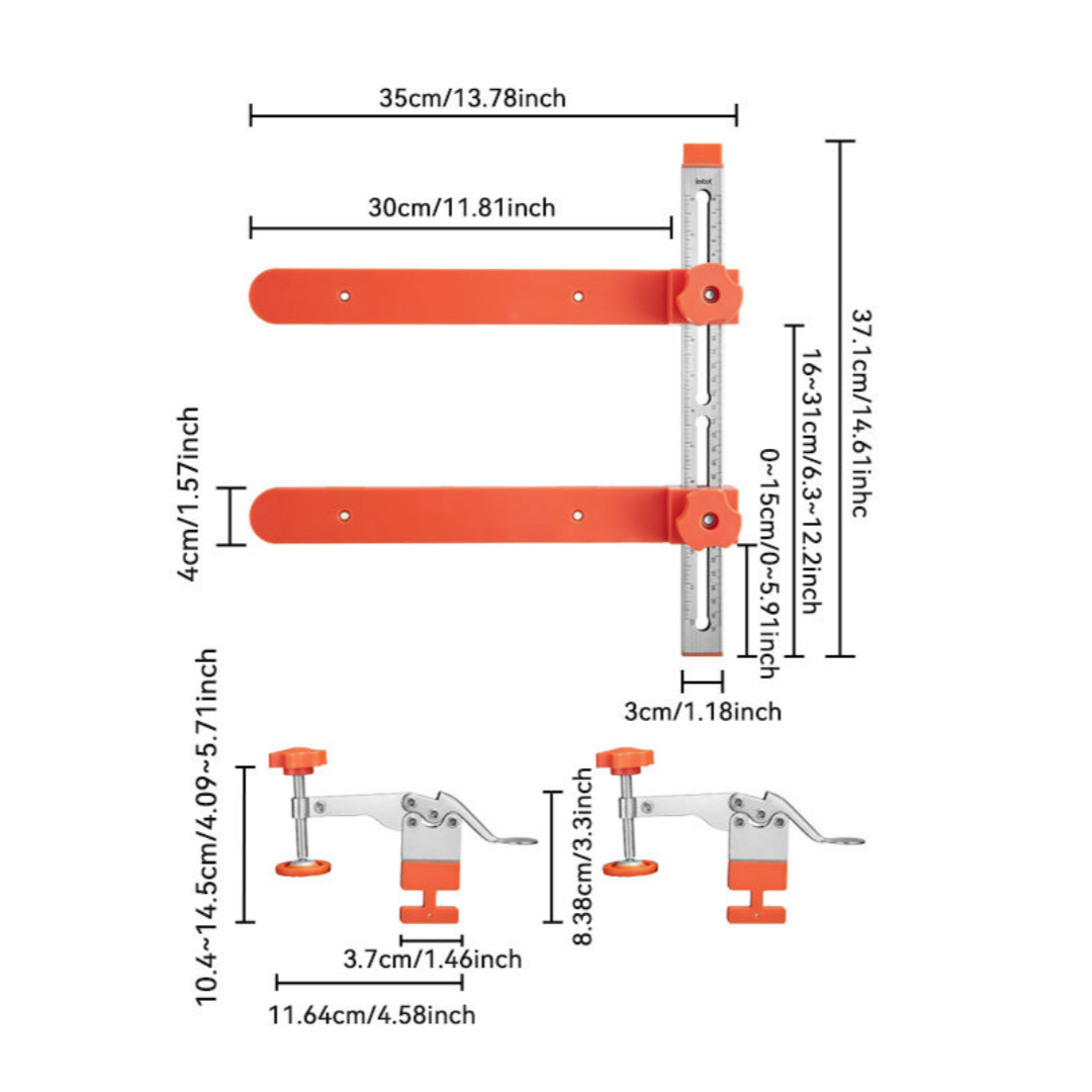 ClamperSlide™ – Precision Drawer slide template with Toggle Clamp