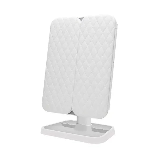 MirrorGlam™ – Elegant three-way fold-out LED make-up mirror