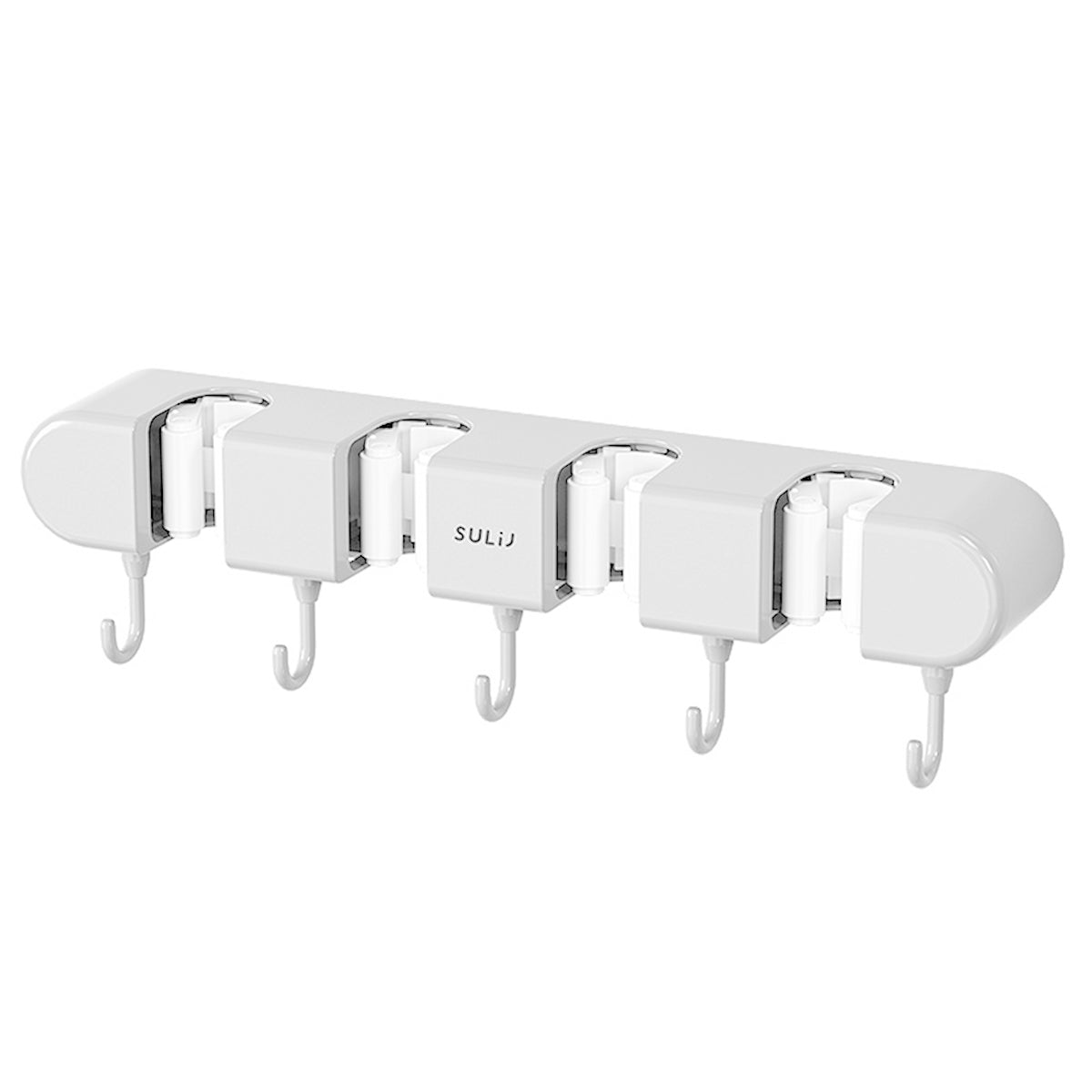 HoldSafeBar™ – Wall-Mounted Mop and Broom Holder with Hooks