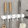 HoldSafeBar™ – Wall-Mounted Mop and Broom Holder with Hooks