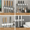 HoldSafeBar™ – Wall-Mounted Mop and Broom Holder with Hooks