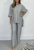 Florale™ – Oversized Lounge Set in Satin Look
