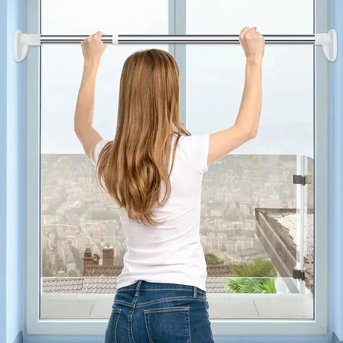 SteelyStang™ – Adjustable, drill-free Curtain and Shower rod