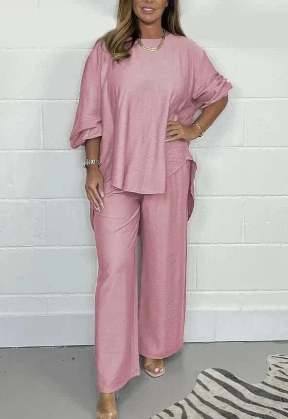 Florale™ – Oversized Lounge Set in Satin Look
