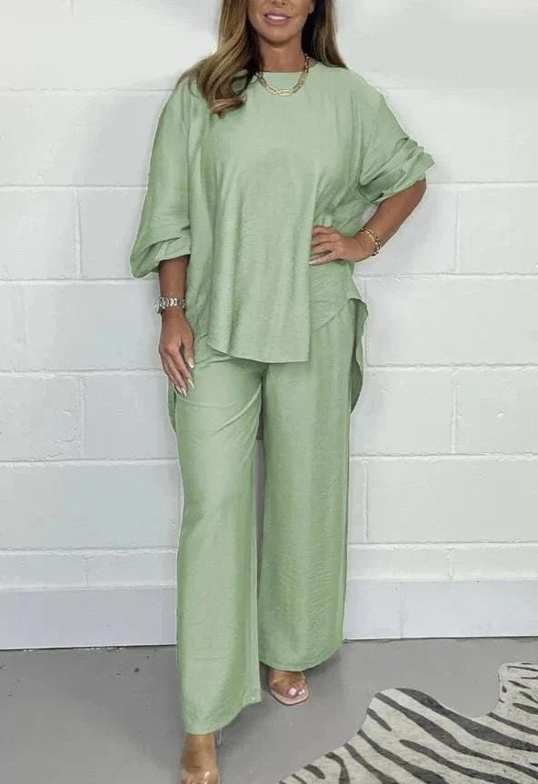 Florale™ – Oversized Lounge Set in Satin Look